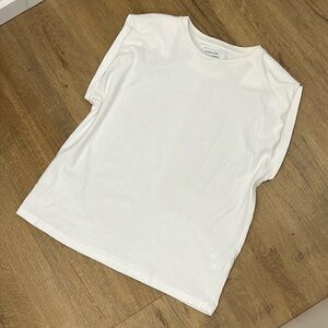 ANINE BING Tank Tee with Shoulder Pads Sz M